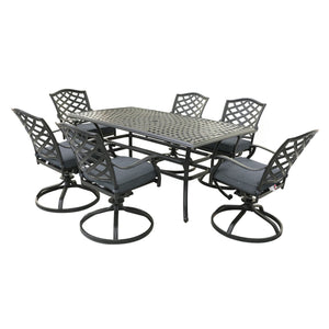 Rectangular Aluminum Dining Set With Cushions by Couch.com
