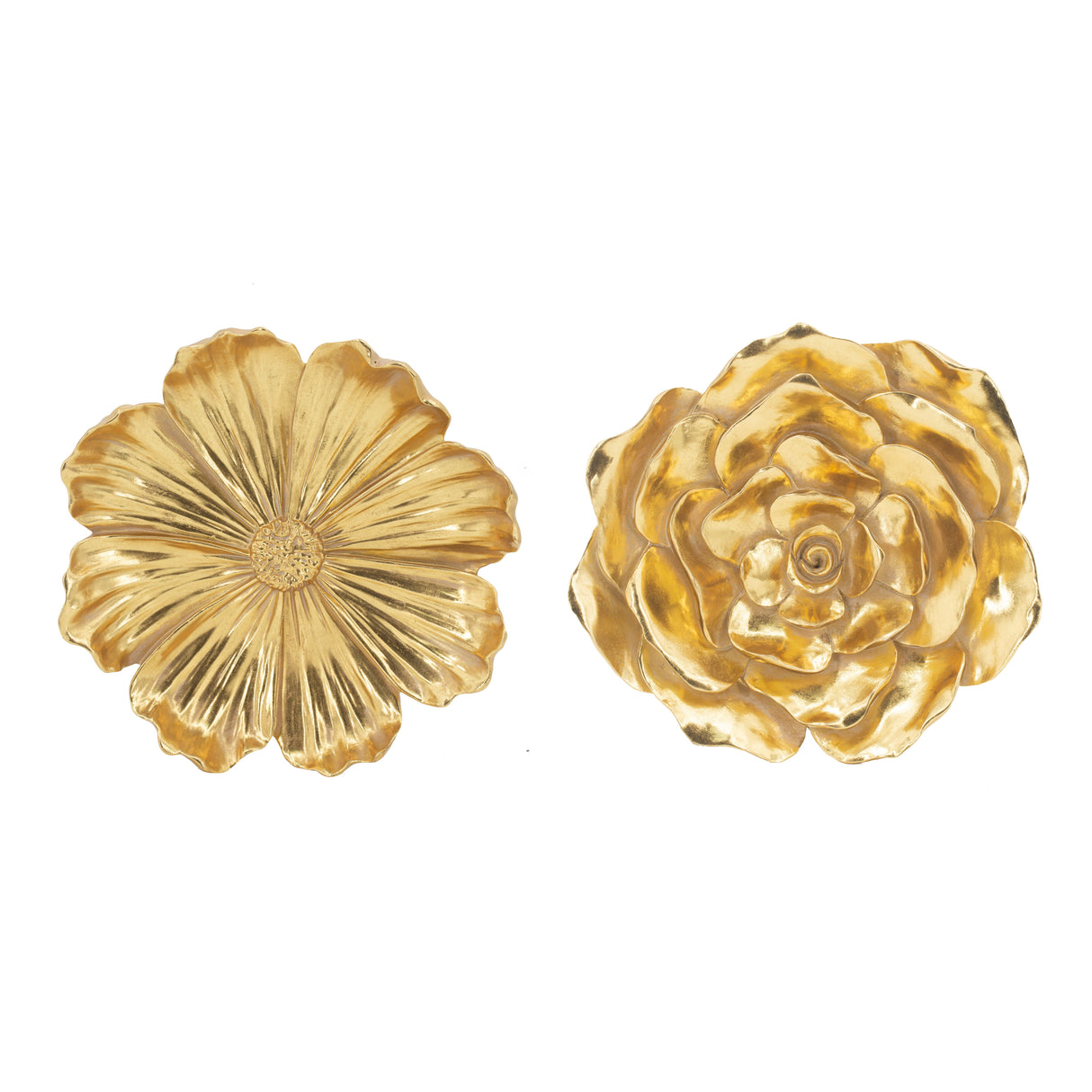 Rose Hanging Resin Wall Accents (Set of 2) - Gold by Couch.com