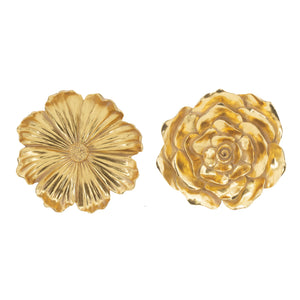 Rose Hanging Resin Wall Accents (Set of 2) - Gold by Couch.com