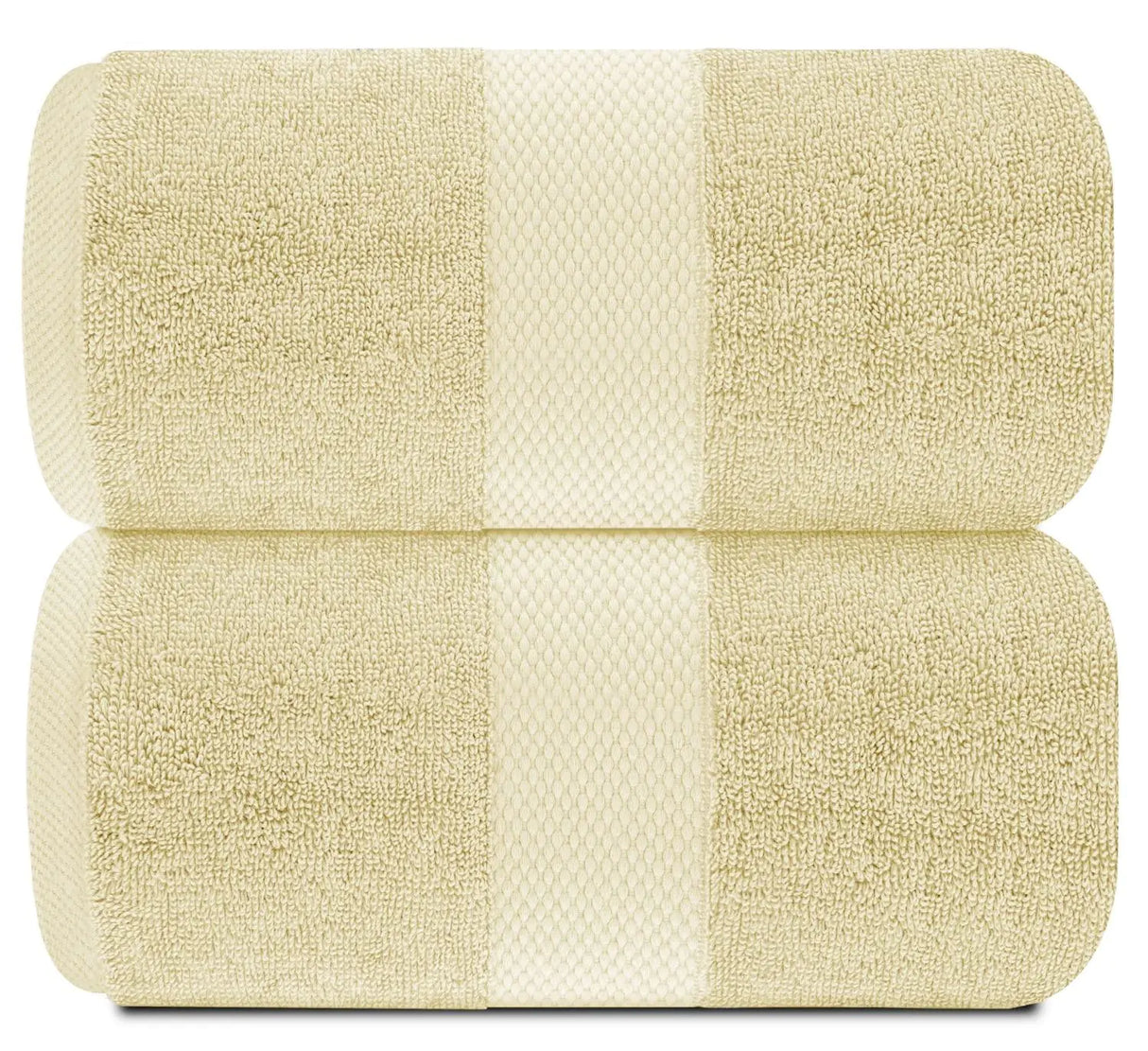 Luxury Soft Beige Bath Sheet Towels 2 Pack Extra Large 35x70 inch 650 GSM
