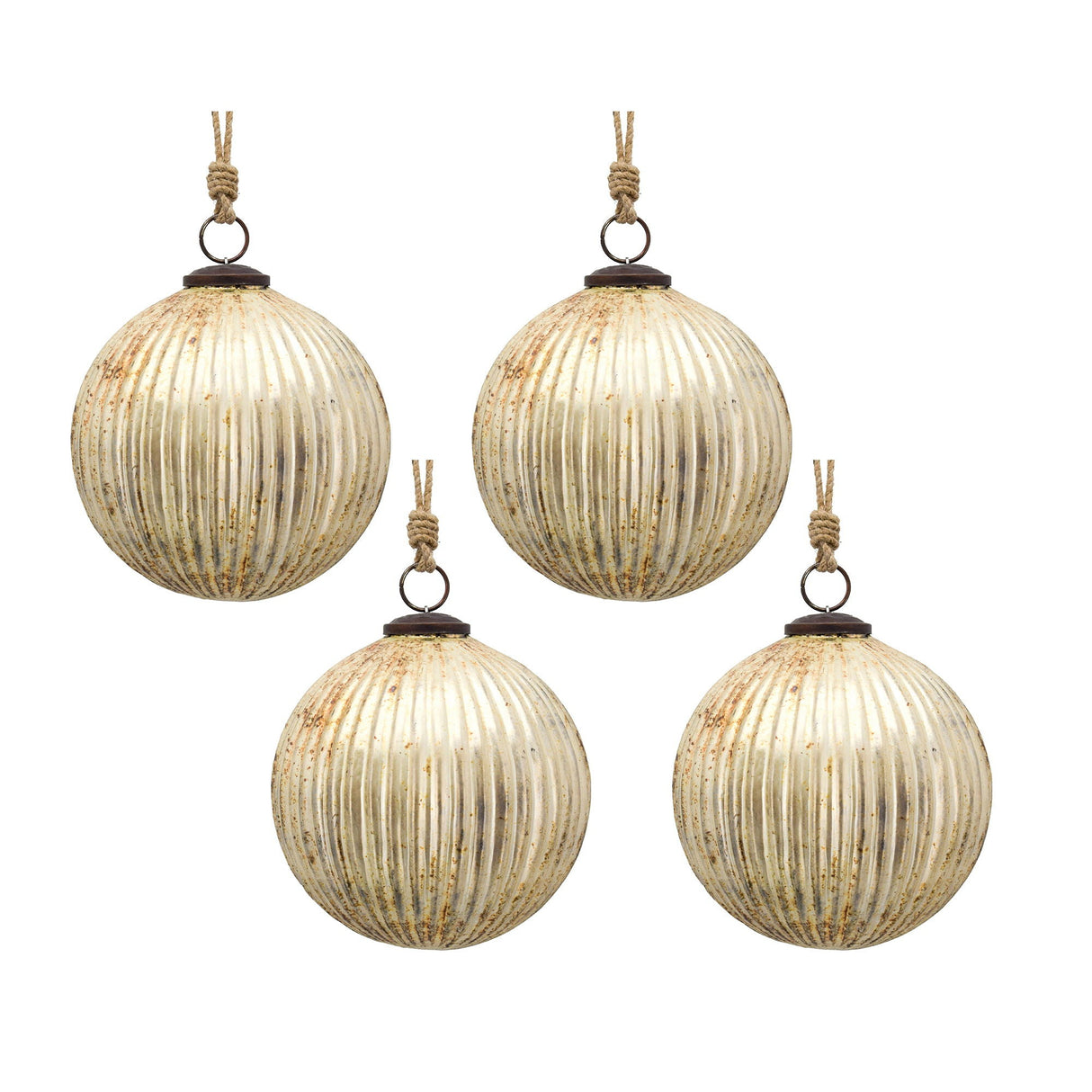 Christmas Ball Ornaments, Glass Decorative Hanging Ball Christmas Tree Ornaments For Holiday Party Decorations (Set of 4) - Silver by Couch.com