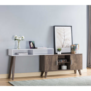Home Entryway Console Table With Multi - Storage Compartments, Display Cabinet - Hazelnut / White by Couch.com