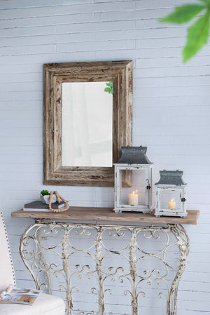 Wooden Candle Lantern Decorative, Hurricane Lantern Holder Decor For Indoor Outdoor, Home Garden Wedding - White by Couch.com