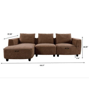 Mid-Century Modern 3 Seater Sofa With Recliner by Couch.com