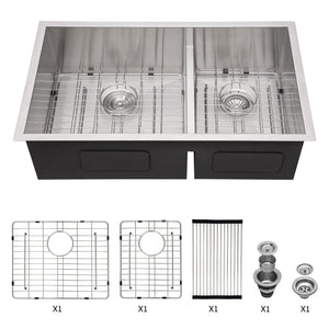 Modern Double Bowl Undermount Sink Design With 10" Deep Basins