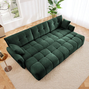 Elegant Sofa Set With Ottoman And Pillows, Textured Chenille, High Resilience Cushions by Couch.com