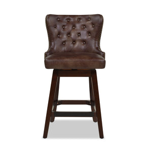 Holmes - Tufted High Back 360 Swivel Counter Height Barstool by Couch.com