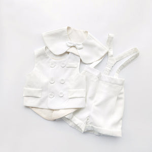 Casual White Children Vest Suit