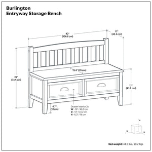 Burlington - Entryway Storage Bench With Drawers