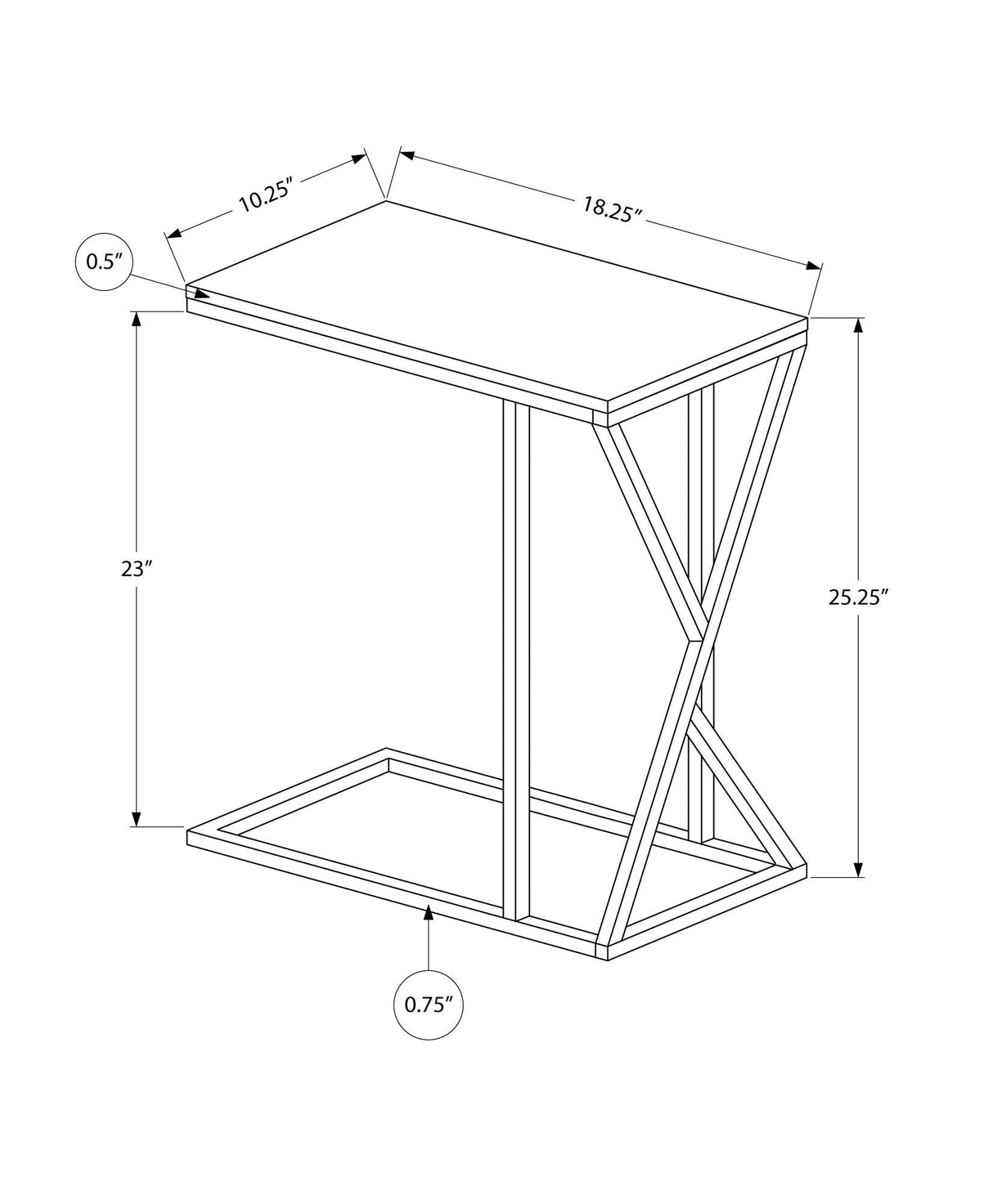 Accent Table C - Shaped, Contemporary & Modern
