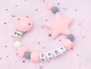 Personalized Name Handmade Pacifier Clips Holder Chain Silicone Pacifier Chains Baby Teether Teething Chain For Baby and Kids