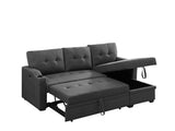 Mabel - Linen Fabric Sleeper Sectional With Cupholder, USB Charging Port And Pocket by Couch.com