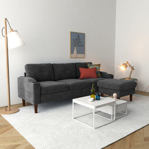 3 Seater Convertible Combination L Shaped Sofa With Footstools With Storage by Couch.com