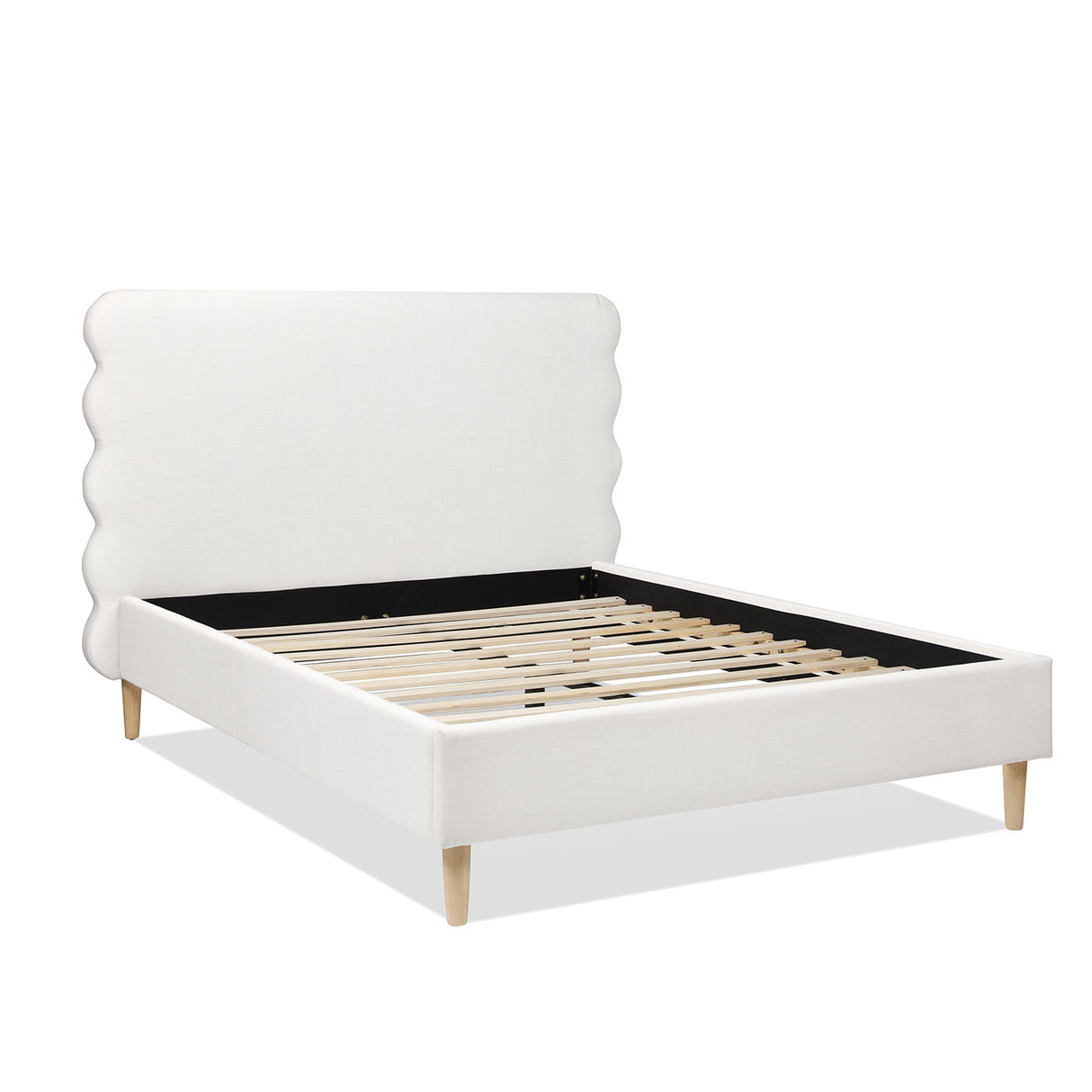Stockholm - Modern Wavy Headboard Platform Bed by Couch.com