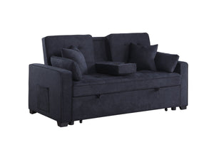 Cody II - 69.5"W Woven Fabric Convertible Sleeper Loveseat with Cup Holder by Couch.com