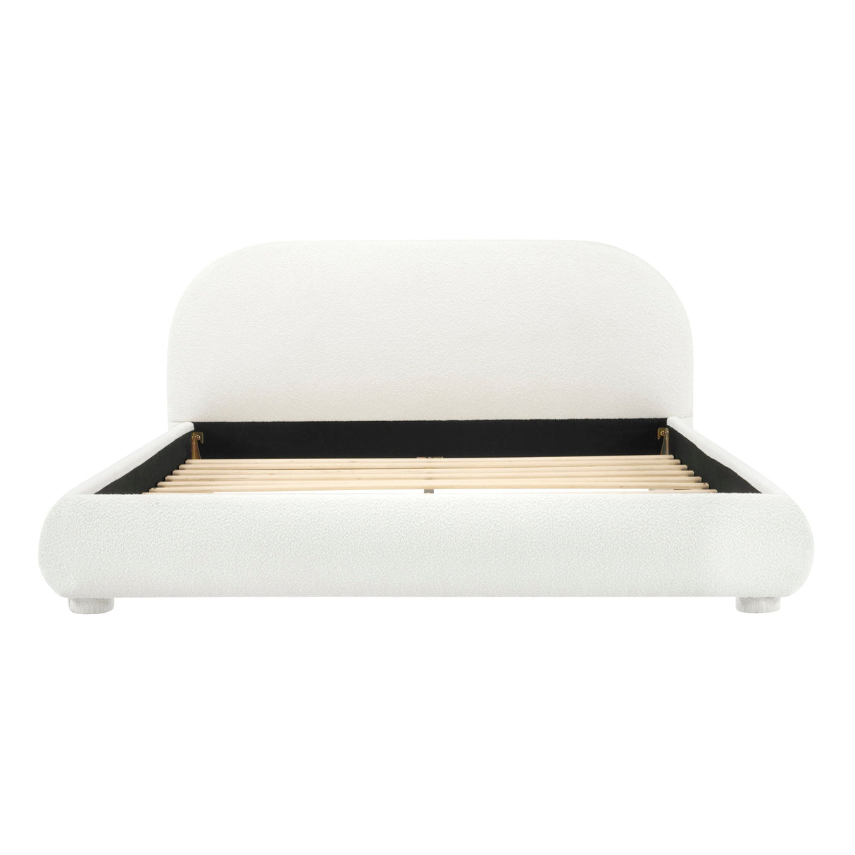 Upholstered Simple Modern Bedroom Bed With Curved Headboard