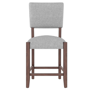 Set of 4 Mid-Century Modern Linen Upholstered Bar Stools