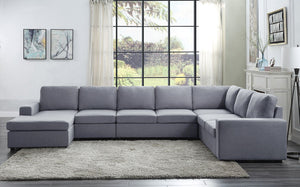 Tifton - Linen 7 Seat Reversible Modular Sectional Sofa Chaise by Couch.com
