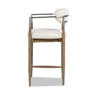 Artemis - Mixed Material Upholstered Counter Stool - Warm White by Couch.com