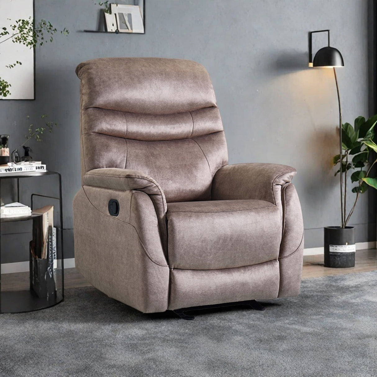 Rocking Recliner Chair For Living Room, Adjustable Modern Recliner Chair, Recliner Sofa With Lumbar Support, Classic And Traditional Recliner Chair With Comfortable Arm And Back Sofa - Dark Gray by Couch.com