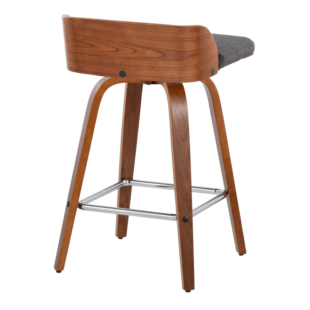 Maya - Mid Century Modern Fixed Height Counter Stool & Swivel With Square Footrest (Set of 2) by Couch.com