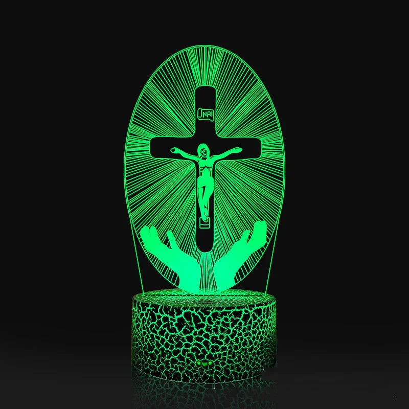 3D Acrylic Jesus Cross Night Light