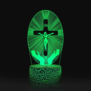 3D Acrylic Jesus Cross Night Light