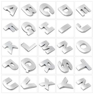 3D Car Stickers Metal Alphabet Car Letters Numbers Decal Sticker, Metal Emblem Decal Logo Trim Badge Silver Black Badge Chrome Letters Numbers Logo Car Stickers Automobiles Plastic Car Letters Number Sticker 3D Emblem Accessories Stickers