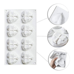 3D Diamond Love Heart Food Grade Mold Shaped Silicone With Dessert Decorating Cakes Mould For Birthday Fondant Chocolate Baking Diamond Heart Love Shape Silicone Mousse Cake Dessert Chocolate Mold