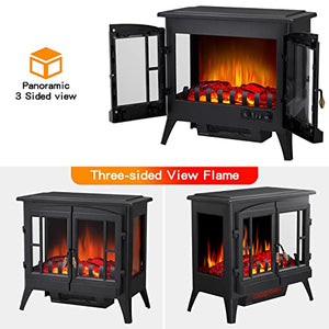 23 Inches 3D Free Standing Electric Fireplace Stove 5215