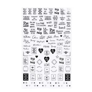 3D Nail Sticker Russian English Letter Sticker For Nails Foil Love Heart Design Accessories Fashion Manicures Sticker Decoration  Nail Art Stickers Water Transfer Nail Decals Full Wraps Gradient Acrylic Nail Kits for Women Manicure Decoration