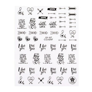 3D Nail Sticker Russian English Letter Sticker For Nails Foil Love Heart Design Accessories Fashion Manicures Sticker Decoration  Nail Art Stickers Water Transfer Nail Decals Full Wraps Gradient Acrylic Nail Kits for Women Manicure Decoration