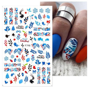3D Nail Stickers Decals Snowflakes Elk Bear Christmas Xmas Transfer Stickers Nail Art Self-Adhesive Decals Decoration  Nail Art Stickers Decals Christmas Snowflake Bronzing Christmas Slider Nail Art 3D Decals Decoration