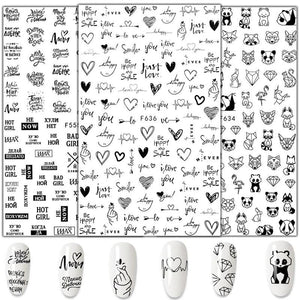 3D Nail Stickers Leaves Butterfly Panda Love Heart Design Stickers For Nails Manicure Foil Nail Art Decor  Girls Manicure Decoration Nail Art Supplies 3D Self-Adhesive Nail Decals Designer Nail Stickers for Acrylic Nails