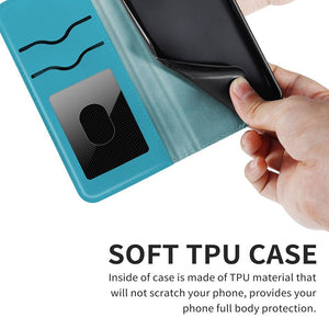 3D Tree Flip Leather Case For iPhone 13 12 Mini Phone Cover PU Leather Wallet Case with Card Holder Kickstand Wrist Strap Flip Cover for iPhone