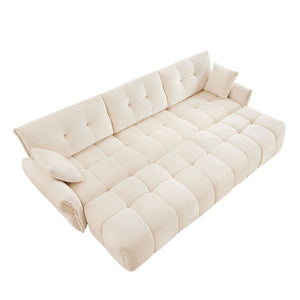 Elegant Sofa Set With Ottoman And Pillows, Textured Chenille, High Resilience Cushions by Couch.com