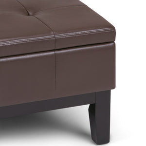 Dover - Square Coffee Table Storage Ottoman - Chocolate Brown by Couch.com