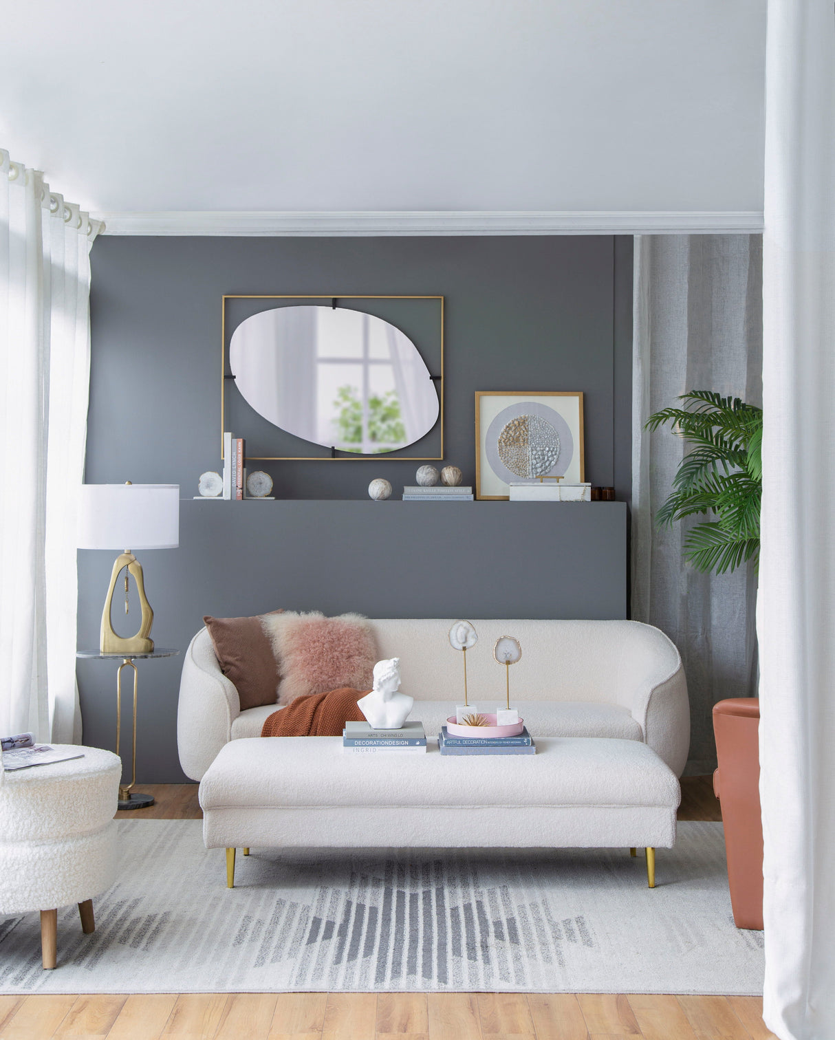 Poppy Mirror With Metal Frame Contemporary Design For Bathroom, Entryway Wall Decor by Couch.com