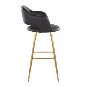 Margarite - Contemporary Fixed Height Barstool With Footrest (Set of 2) With Square by Couch.com