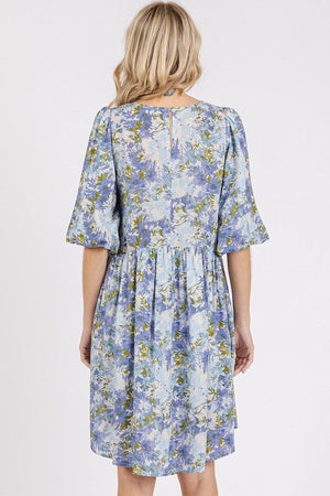 New Summer Flower Print Linen Blend Babydoll Mini Dress – Feminine and Flowy Babydoll Dress with Floral Print for a Playful Summer Look