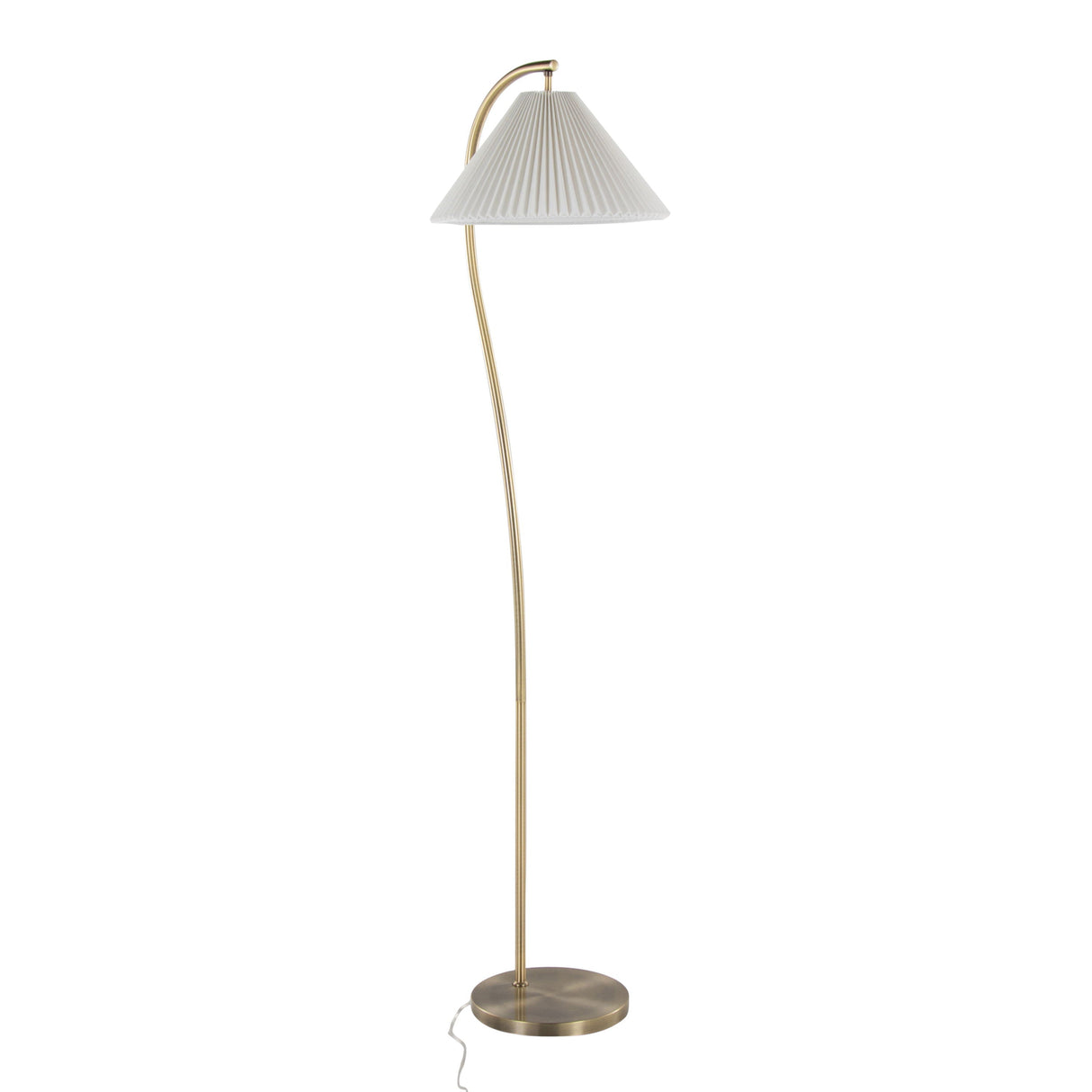 Cassis - Glam / Art Deco Floor Lamp Pleated - Gold / White by Couch.com