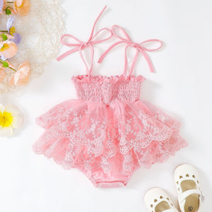 Children's Stitching Lace Yarn Princess Dress
