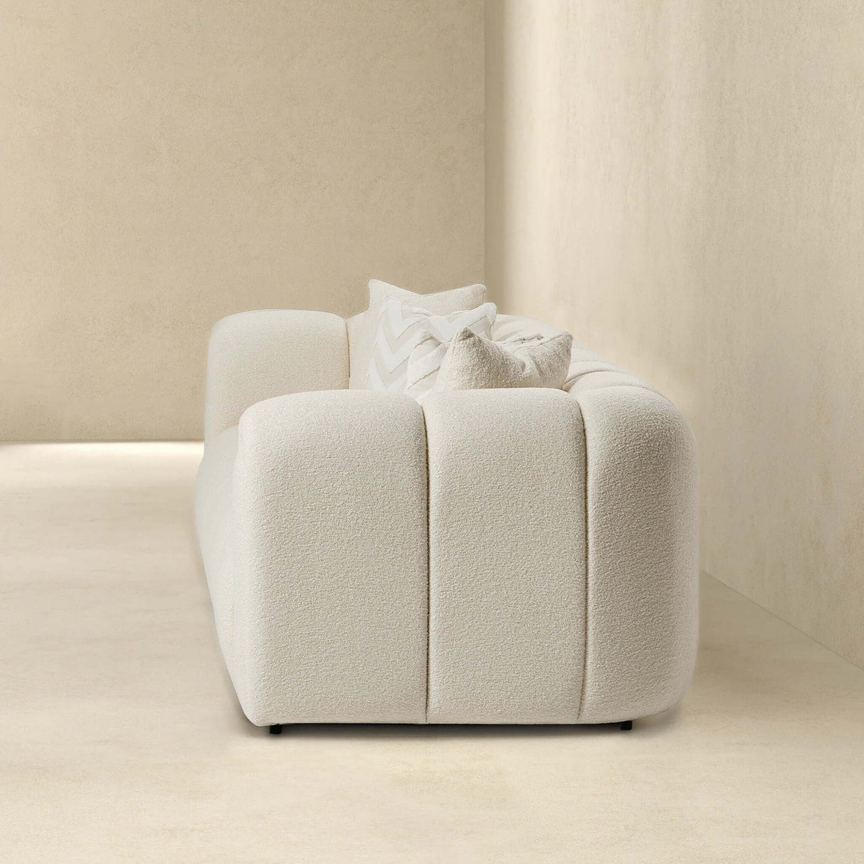 Beatrice - Modern Tufted Sofa - Ivory / White by Couch.com
