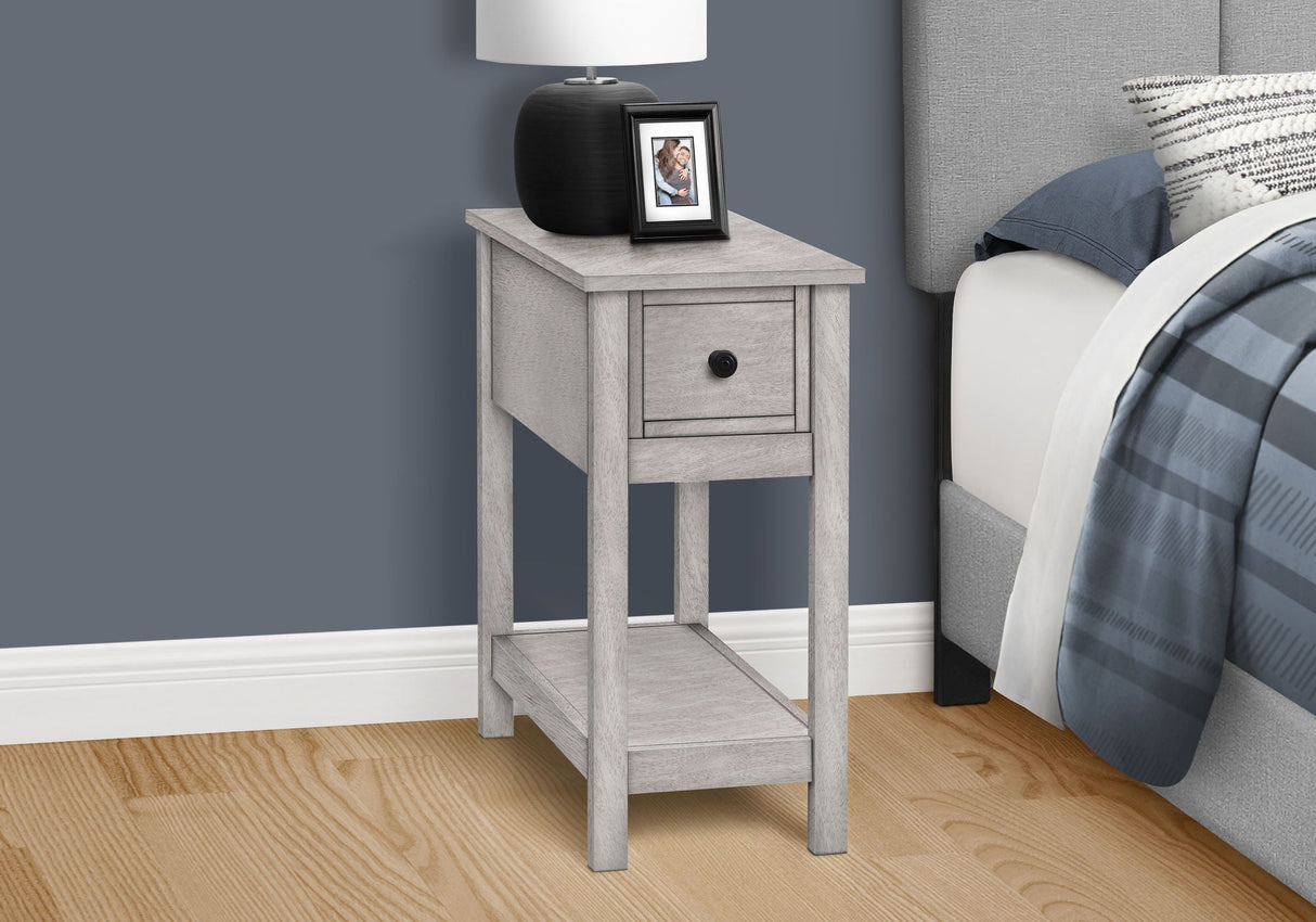 Accent End Table, 2 Tier, Narrow, Lamp, Storage Drawer, Charming Design by Couch.com