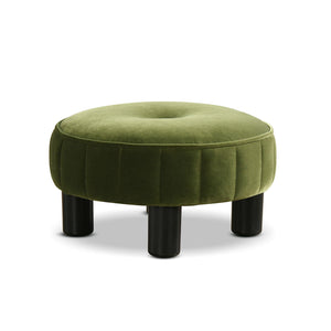 Riley - Round Footstool Ottoman - Olive Green by Couch.com