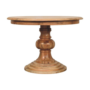 Round Turned Dining Table - Oak by Couch.com
