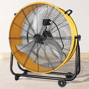 3 Speed Heavy Duty Metal Industrial Drum Fan, Air Circulation - Yellow by Couch.com