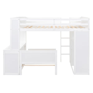 Loft Bed With A Twin Size Standalone Bed, Shelves, Desk, And Wardrobe by Couch.com