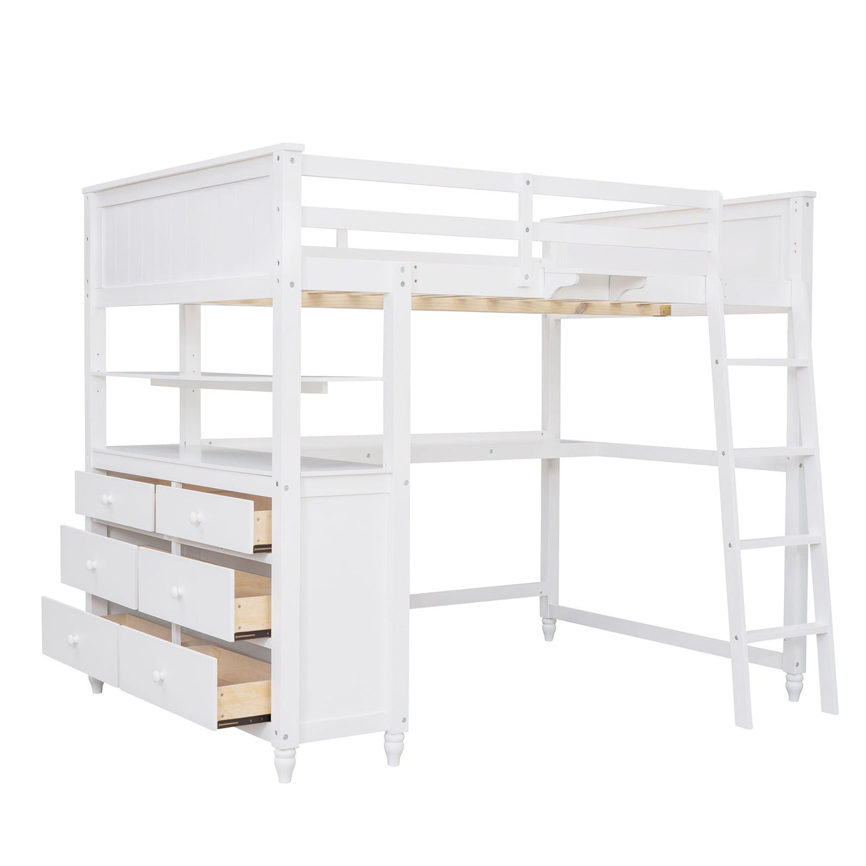Loft Bed With Drawers With Desk And Shelves by Couch.com
