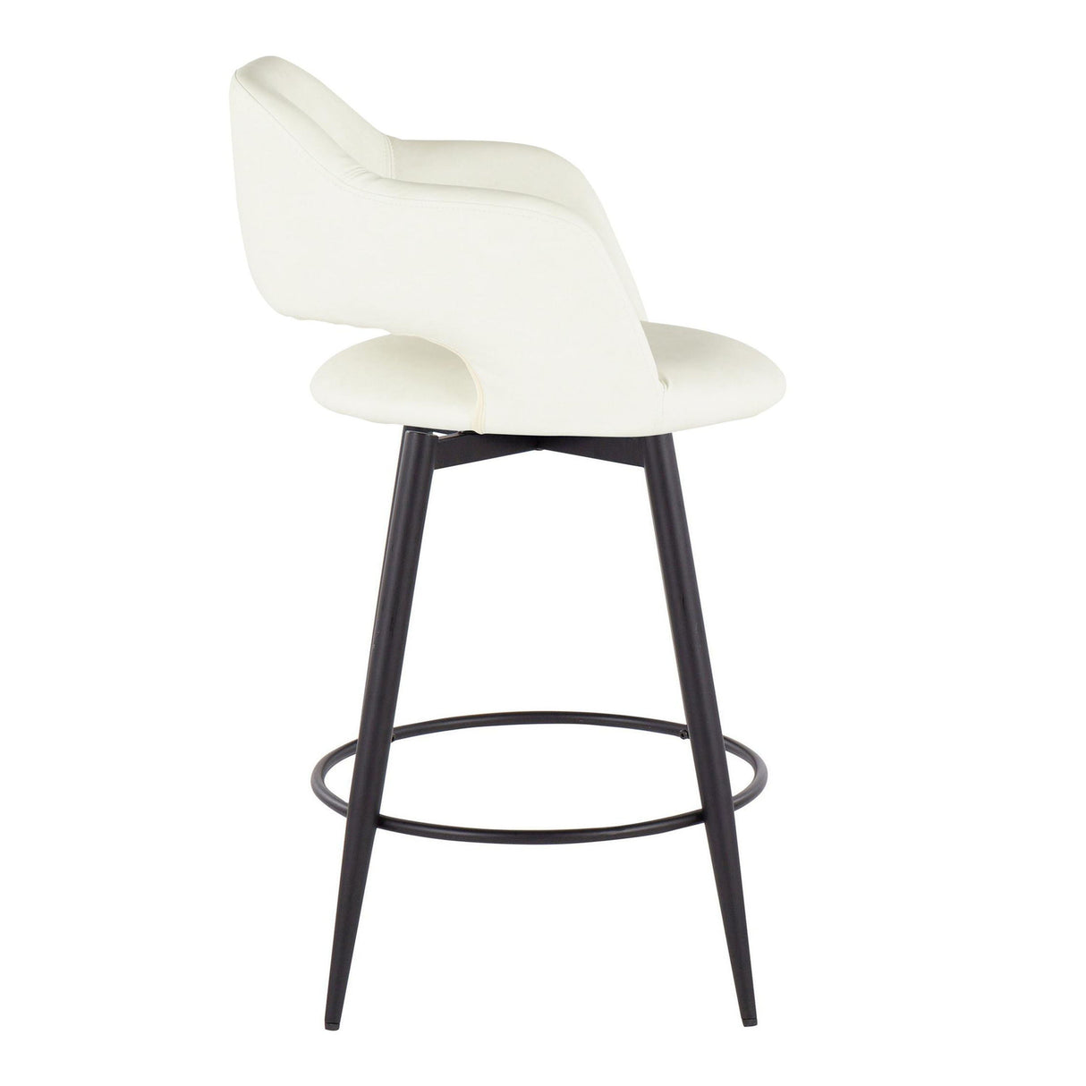 Margarite - Contemporary Fixed Height Counter Stool With Swivel With Round Footrest (Set of 2) by Couch.com